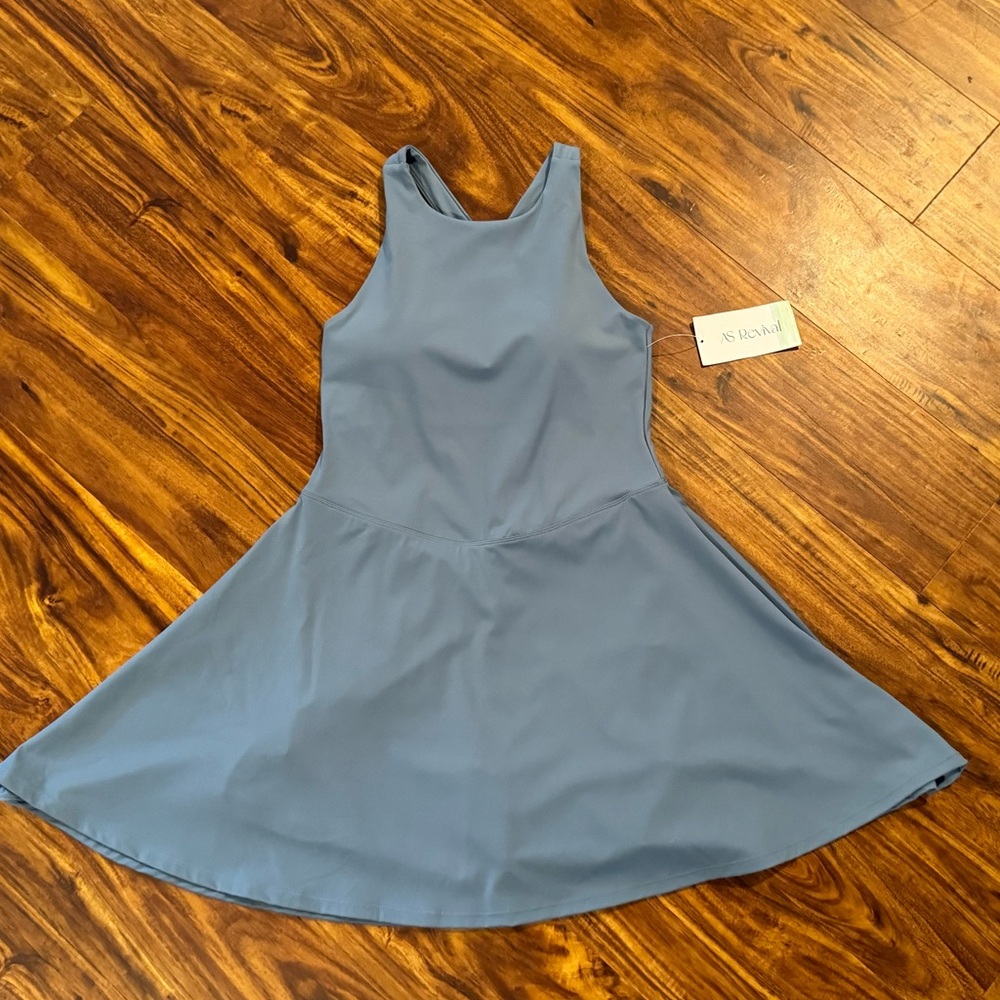 Altar'd State Dusty Blue Sleeveless Athletic Dress - Picture 8 of 8